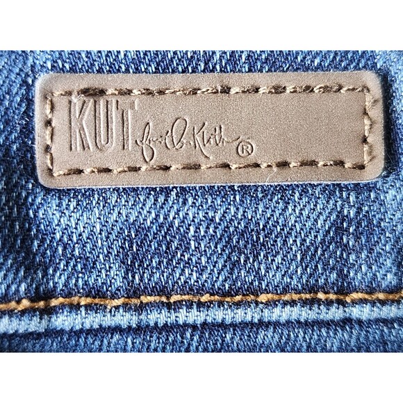 Kut from the Kloth Connie Ankle Skinny Jeans Size 0 Blue Distressed Raw Hem - Picture 6 of 10